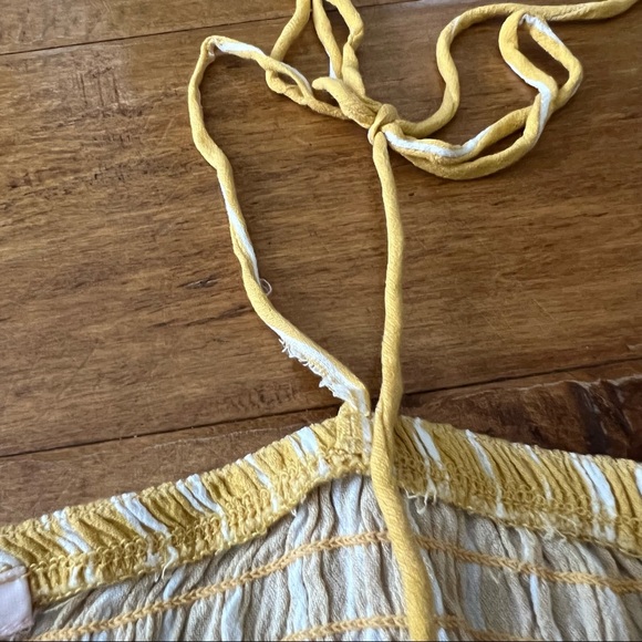 Pacsun Lottie Moss Yellow & White Striped Smocked Tank Top - Picture 6 of 8